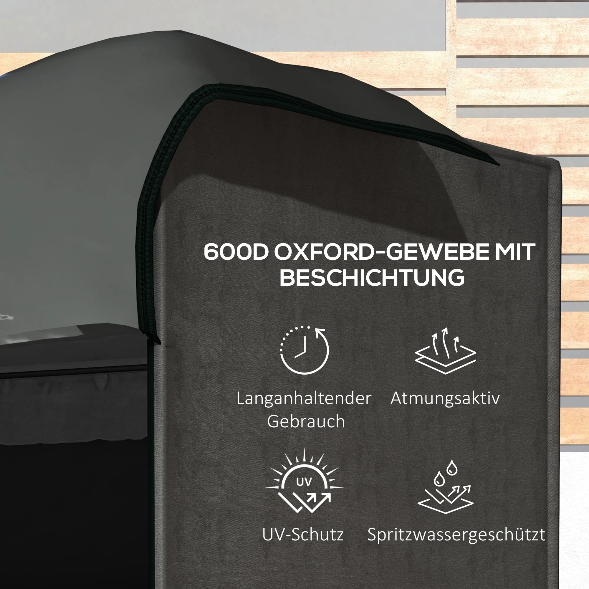 Rootz Garden Swing Cover - Protective Cover - Waterproof Cover - UV Resistant - 205cm x 124cm x 164cm - Grey