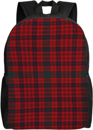 Ross - Red - Tartan - Clans Of Scotland Minimalist Laptop Backpack – Waterproof Business Travel Bag, Breathable Design, Modern Work & Leisure