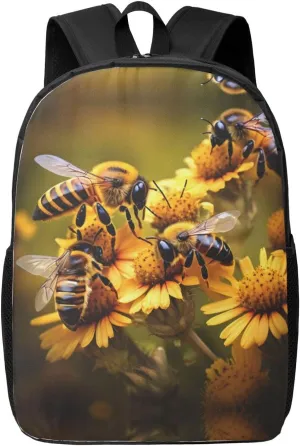 Rural Honey Bees flowers Print Travel Backpack Carry On Flight Approved-Laptop Backpack-Perfect Personal Item Travel Bag