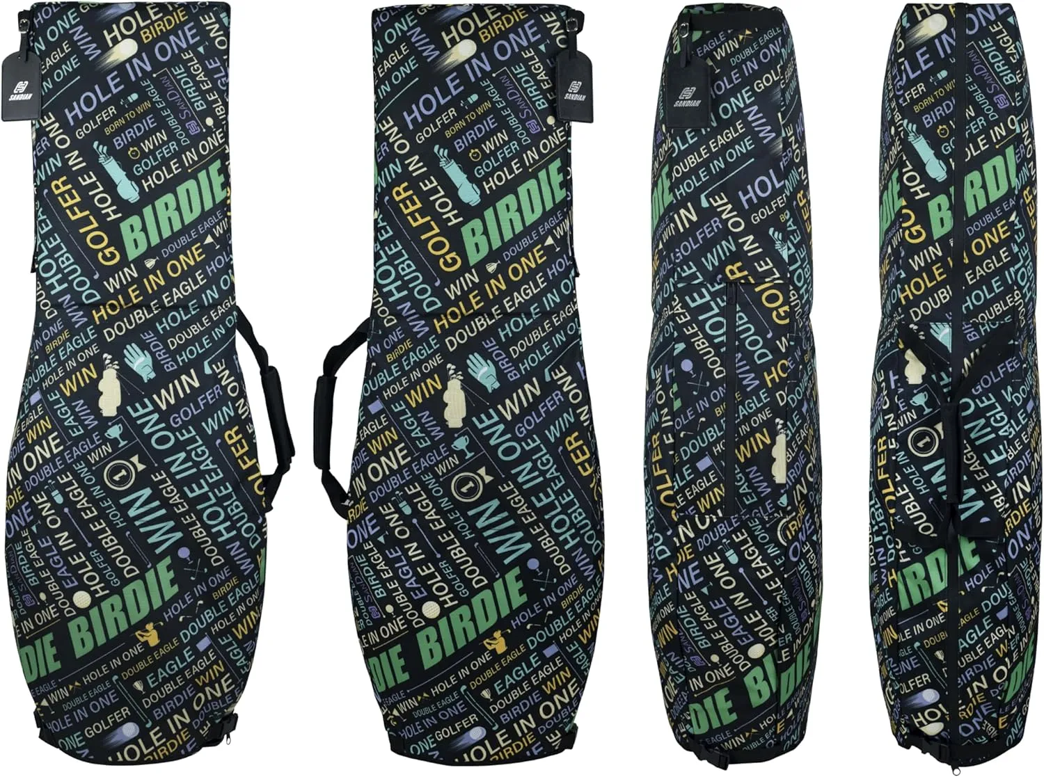 SANDIAN, Golf Travel Bag Cover for Airlines Transit, Heavy-Duty Oxford 1260D, Thick Padded Club Protection Covers, Durable PU Coatings for All Weather Resistant, One Size Fits All