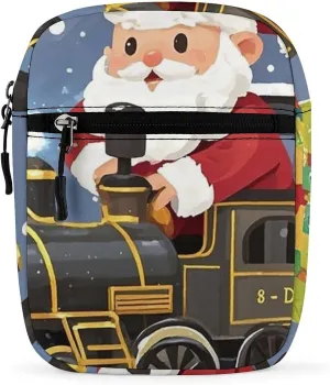 Santa's Train Oxford Cloth Ammo Crossbody Shoulder Bag Medic Bag Classic Small Messenger Crossbody Bag Unisex Classic Canvas Shoulder Bag for Women, Bookbag for Work