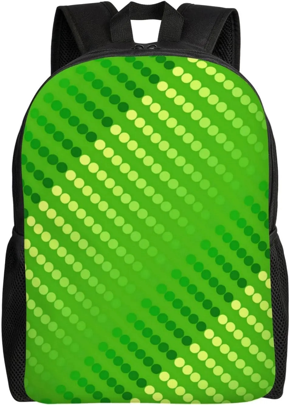 Satin Dots - Shades Of Lime Green Minimalist Laptop Backpack – Waterproof Business Travel Bag, Breathable Design, Modern Work & Leisure