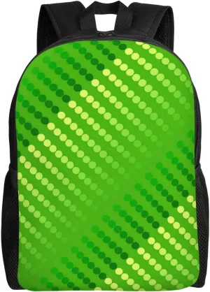 Satin Dots - Shades Of Lime Green Minimalist Laptop Backpack – Waterproof Business Travel Bag, Breathable Design, Modern Work & Leisure
