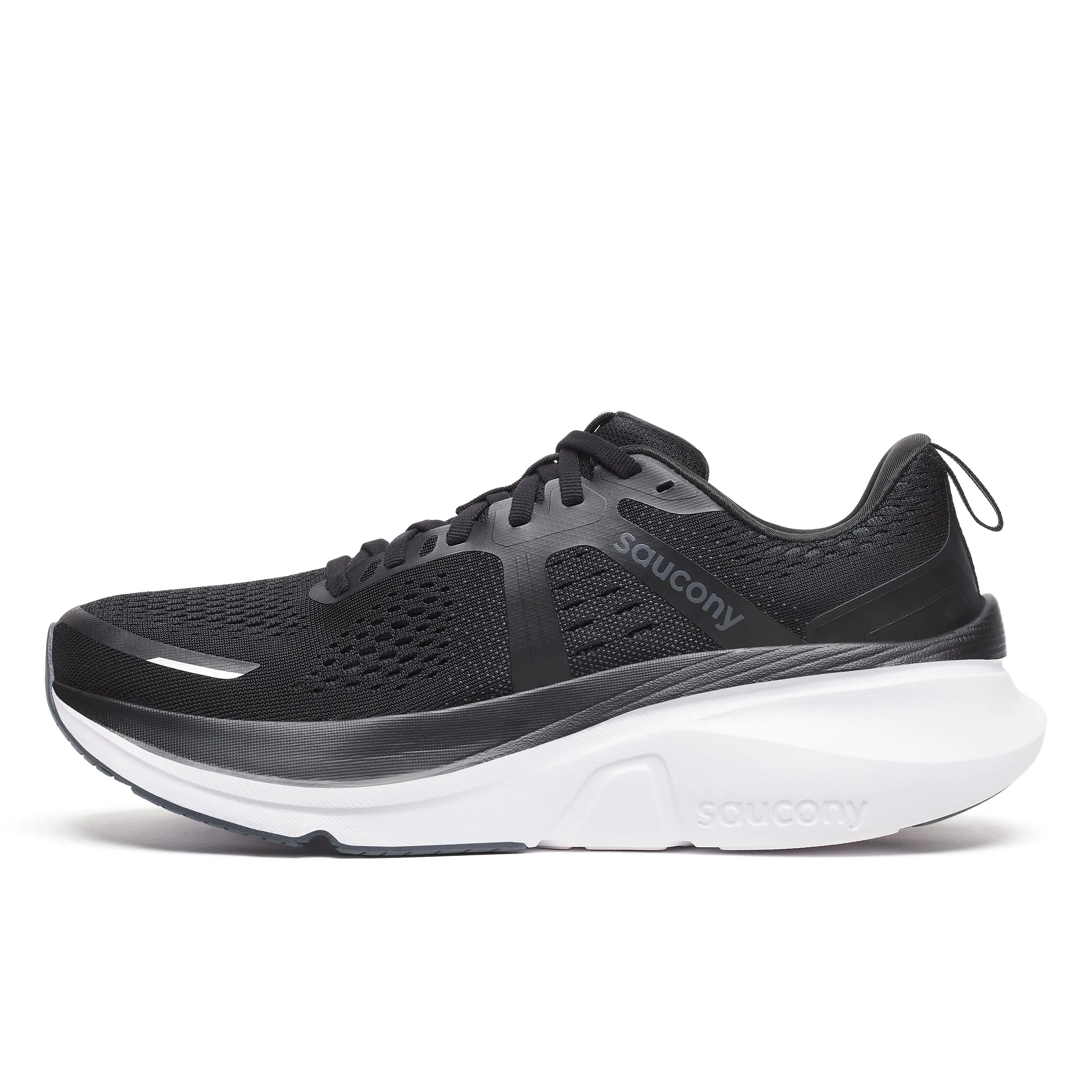 Saucony Guide 18(Wide)- Men's Lace Trainer in Black/White