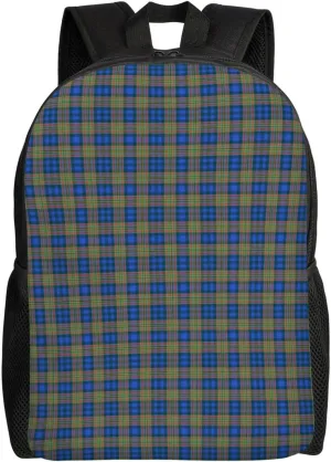 Scottish Clan Maclellan Tartan Plaid Minimalist Laptop Backpack – Waterproof Business Travel Bag, Breathable Design, Modern Work & Leisure