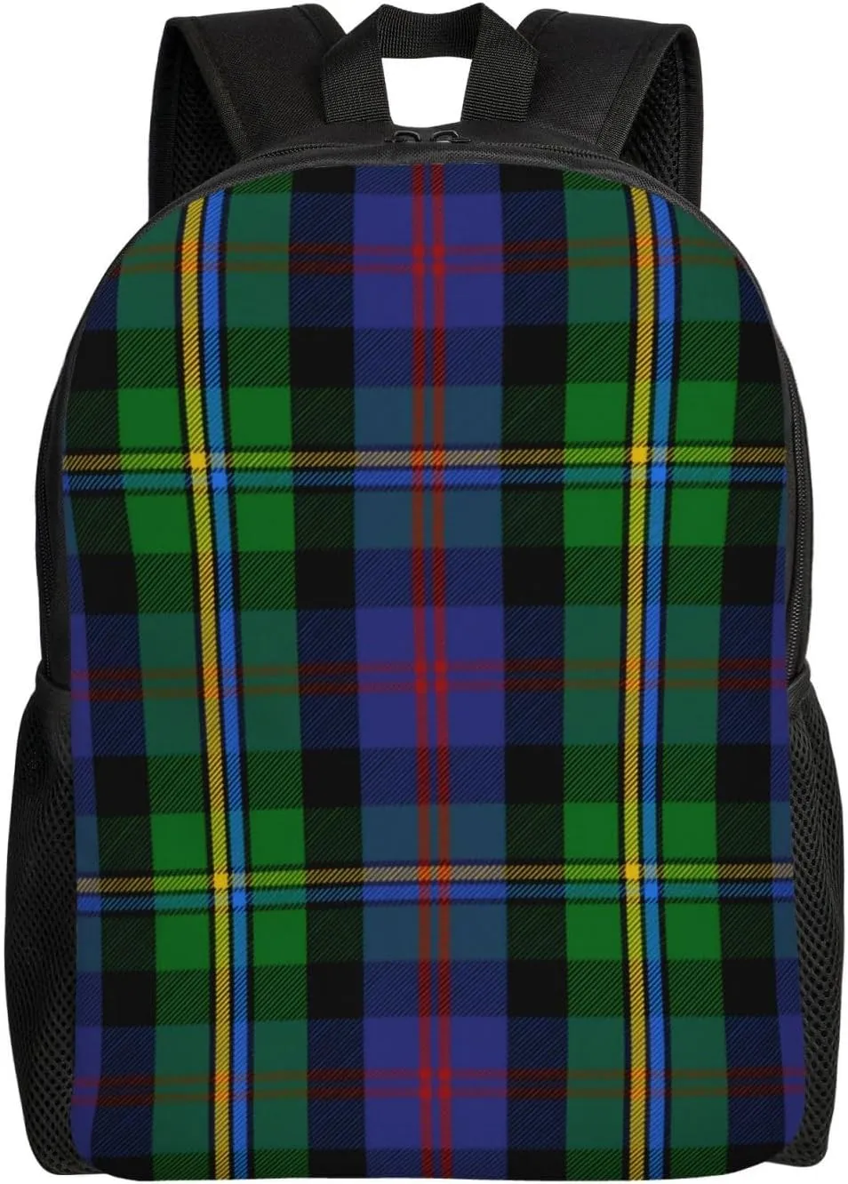 Scottish Clan Malcolm Tartan Plaid Minimalist Laptop Backpack – Waterproof Business Travel Bag, Breathable Design, Modern Work & Leisure