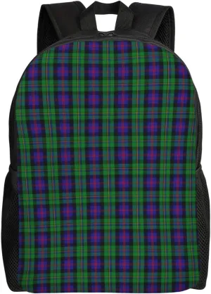 Scottish Clan Rose Hunting Tartan Plaid Minimalist Laptop Backpack – Waterproof Business Travel Bag, Breathable Design, Modern Work & Leisure