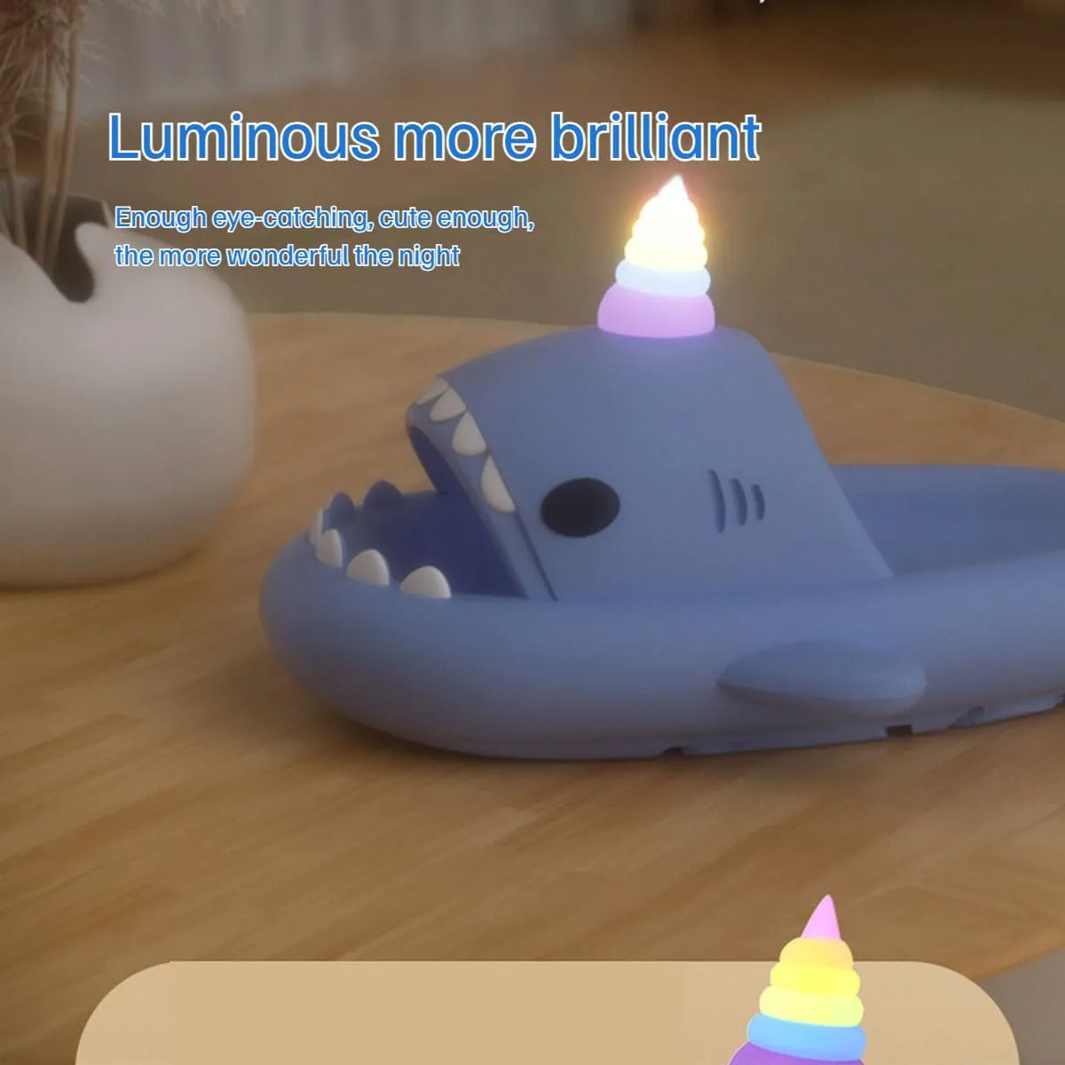 Shark Slides,Unicorn Shark Slippers,Anti-Slip Quick Drying,Indoor And Outdoor Thick-Soled Slippers Soft-Soled Home Sandals