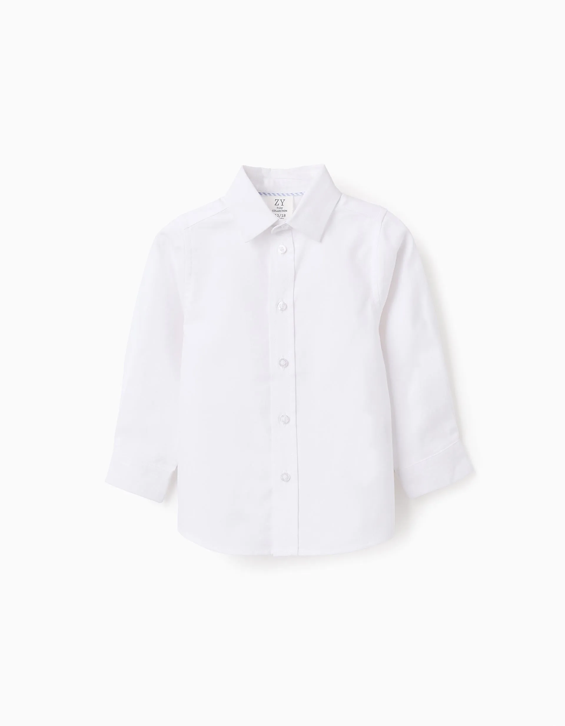 Shirt in Cotton Oxford for Baby Boys, White