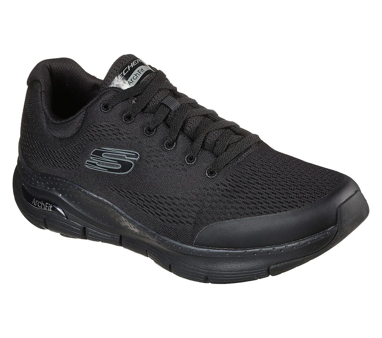 Skechers Mens Arch Fit Black Lace Up Trainer Shoes 232040/BBK
