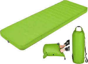 Sleeping Pad for Camping with 2-in-1 Air Pump Sack Carry Bag, 4inch Inflatable Camping Mattress for Backpacking Hiking Car Traveling, Waterproof Ultralight Camping Sleeping Mat, Green