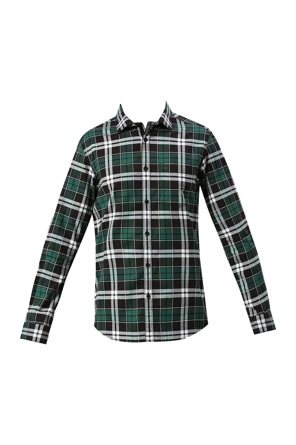 Slim Fit Cotton Oxford Checks Shirt