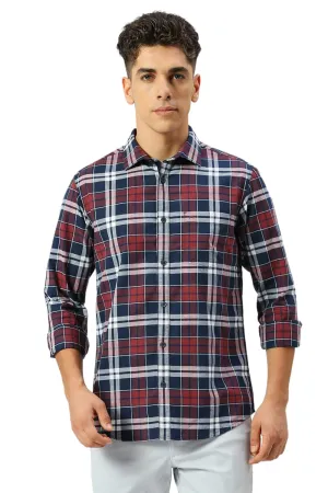 Slim Fit Cotton Oxford Checks Shirt
