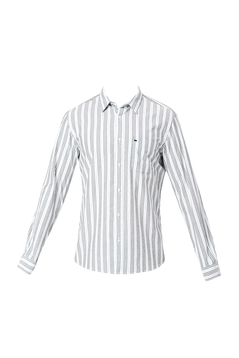 Slim Fit Cotton Oxford Stripes Shirt