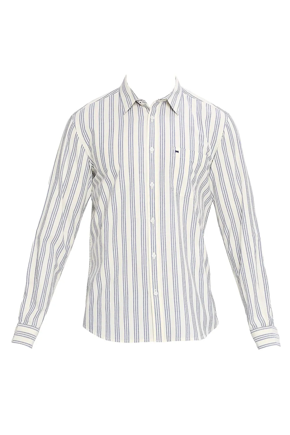 Slim Fit Cotton Oxford Stripes Shirt