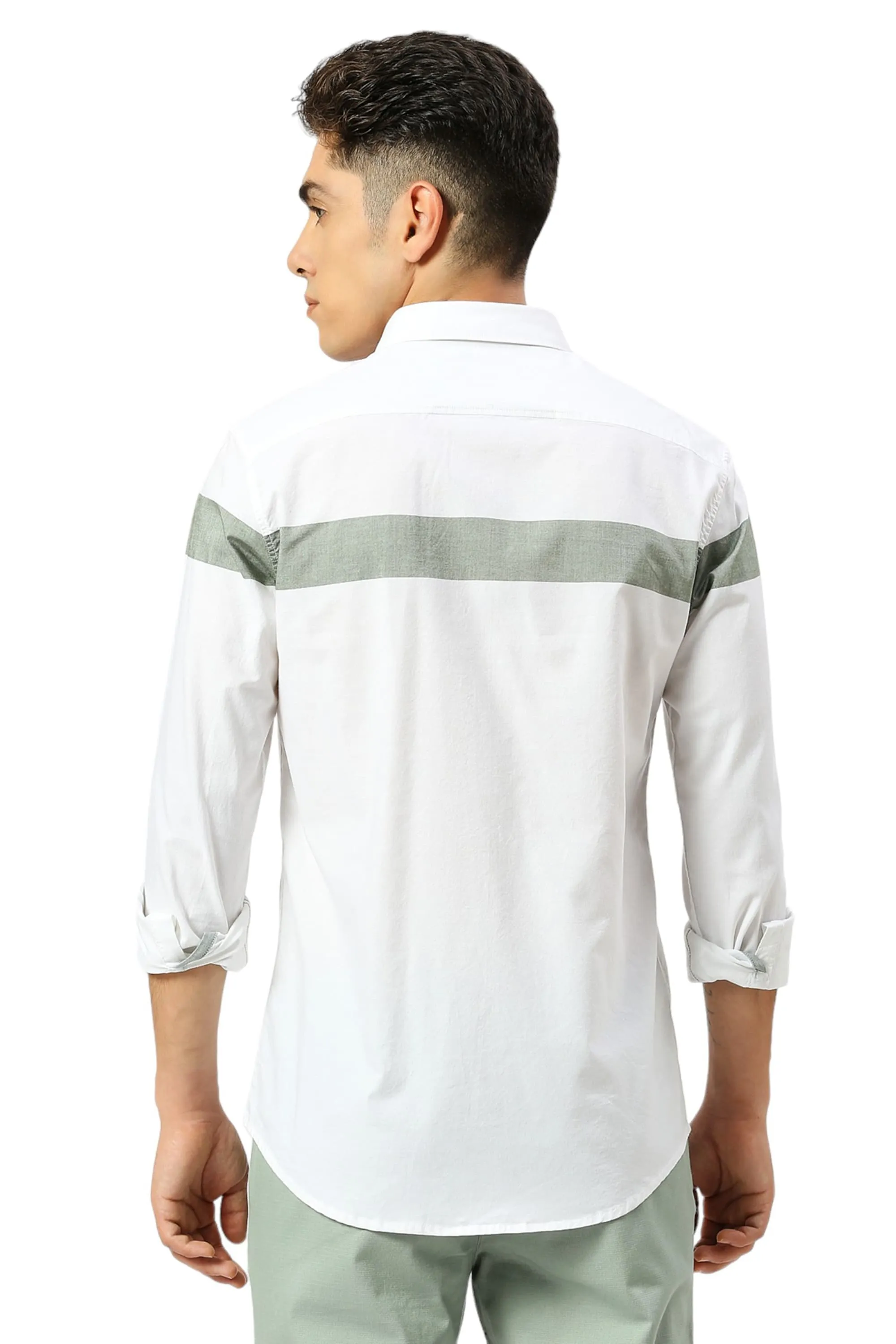 Slim Fit Cotton Oxford Weft Engineering Stripe Shirt