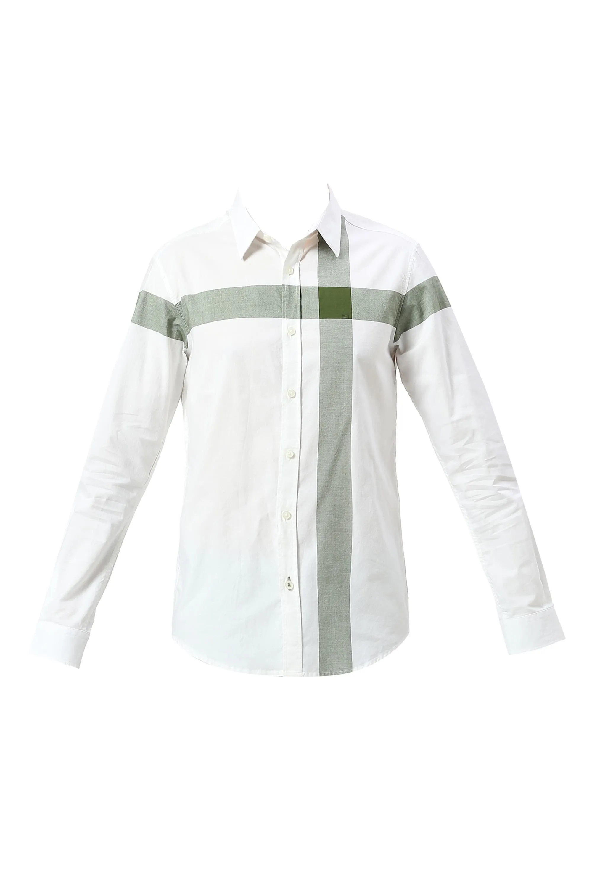 Slim Fit Cotton Oxford Weft Engineering Stripe Shirt
