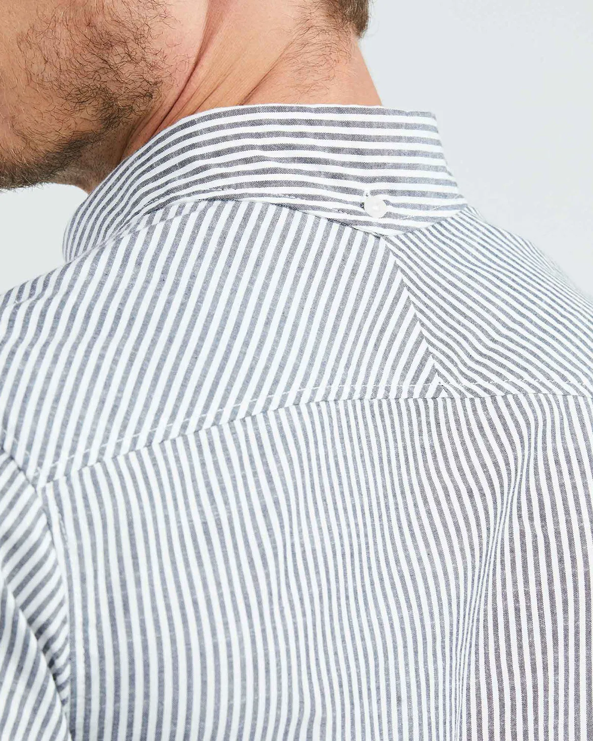 SLIM FIT STRIPED COTTON SHIRT IN BLUE