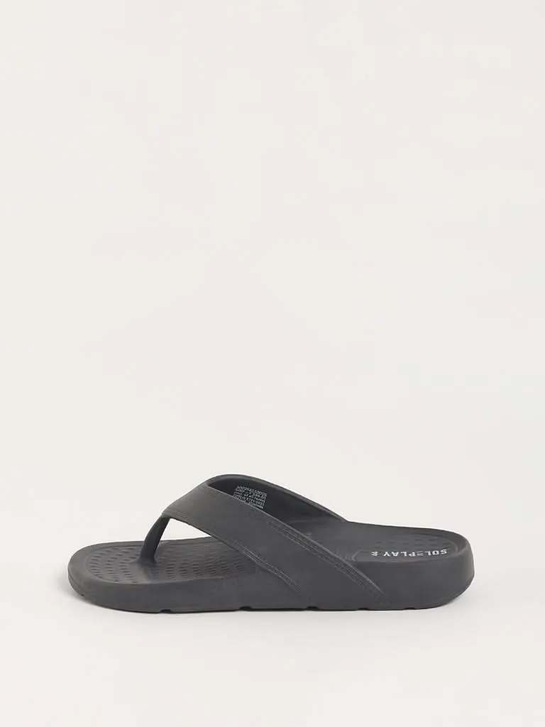 SOLEPLAY Grey Textured Flip Flop