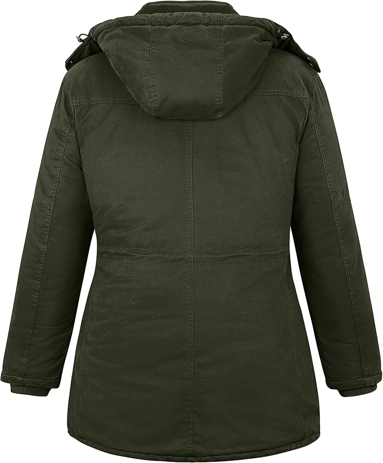 Soularge Women's Winter Plus Size Thickened Cotton Coat with Detachable Hood