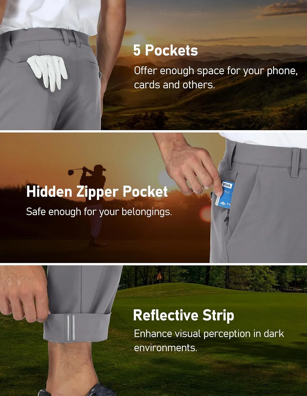 SPECIALMAGIC Golf Pants Men Stretch Dress Lightweight Business Casual Waterproof Hiking Quick Drying Work Pants