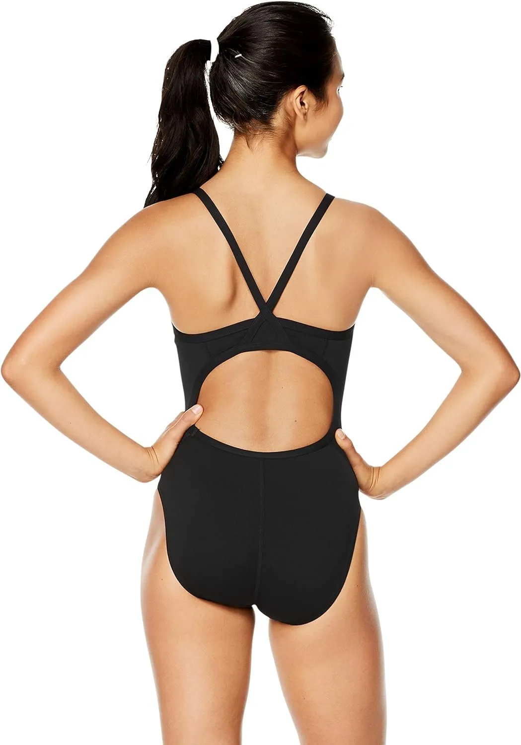 Speedo Swimsuit One Piece Endurance  Flyback Adult Team Colors Black/Black, 34