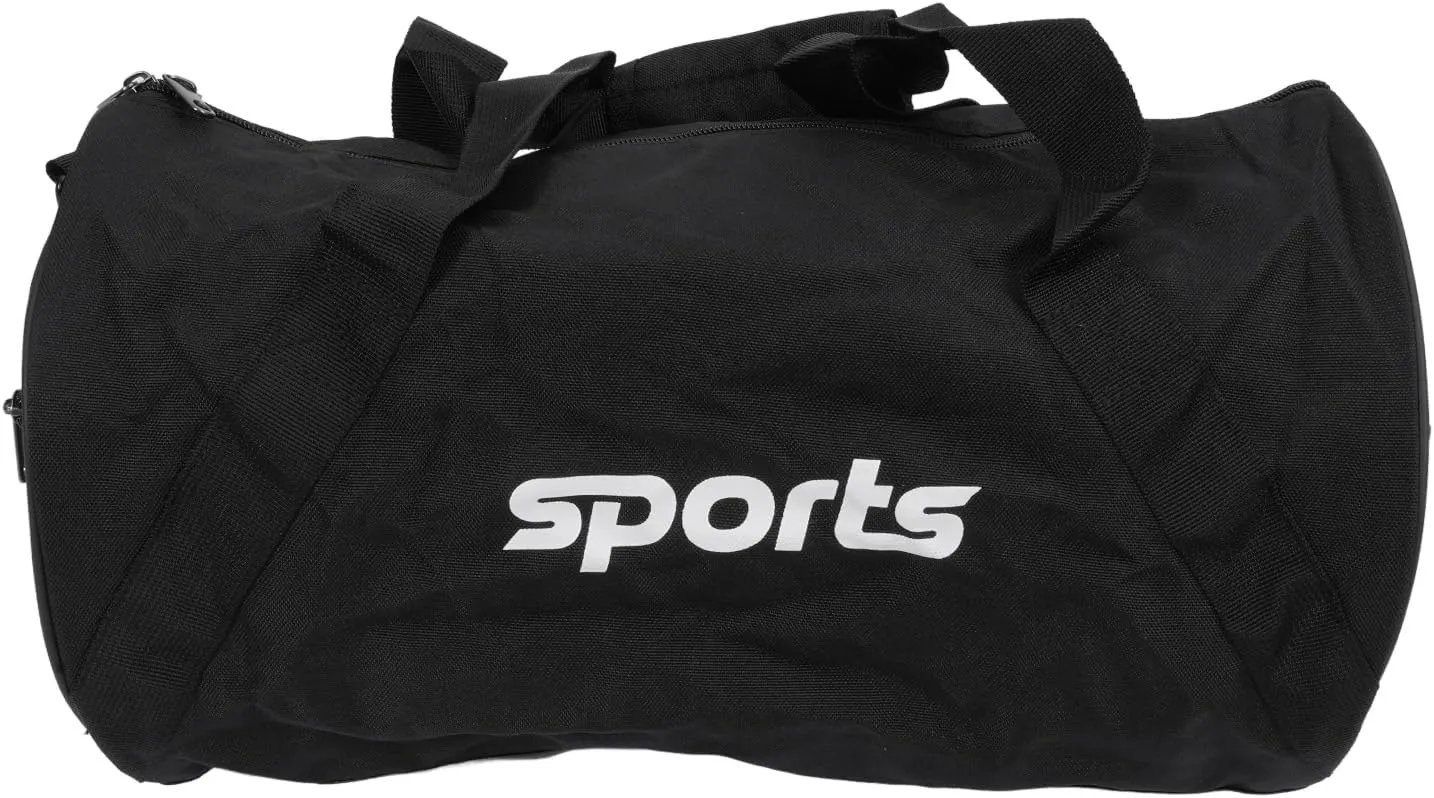 Sports Gym Bag Black Color Cylinder Shape Rain Proof with Luggage Duffel Bag Training Handbagfor Travel Business Trip or Gym Sessions