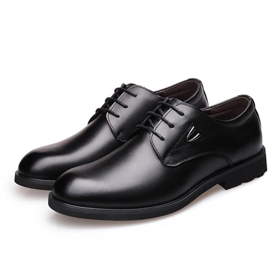 Square Heel Classic Men Dress Shoes Genuine Leather Man Italian Formal Oxford Shoes
