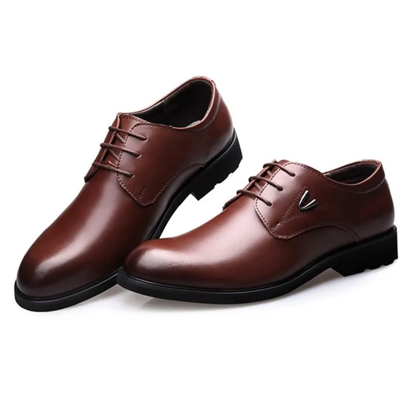 Square Heel Classic Men Dress Shoes Genuine Leather Man Italian Formal Oxford Shoes