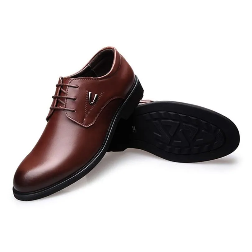 Square Heel Classic Men Dress Shoes Genuine Leather Man Italian Formal Oxford Shoes
