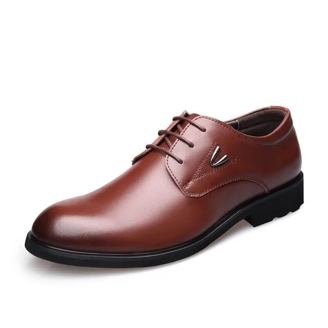 Square Heel Classic Men Dress Shoes Genuine Leather Man Italian Formal Oxford Shoes