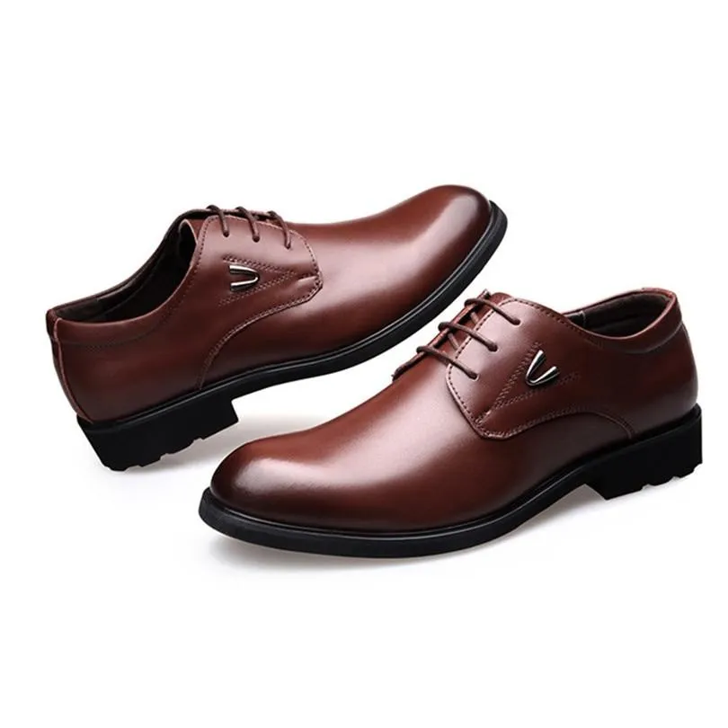 Square Heel Classic Men Dress Shoes Genuine Leather Man Italian Formal Oxford Shoes