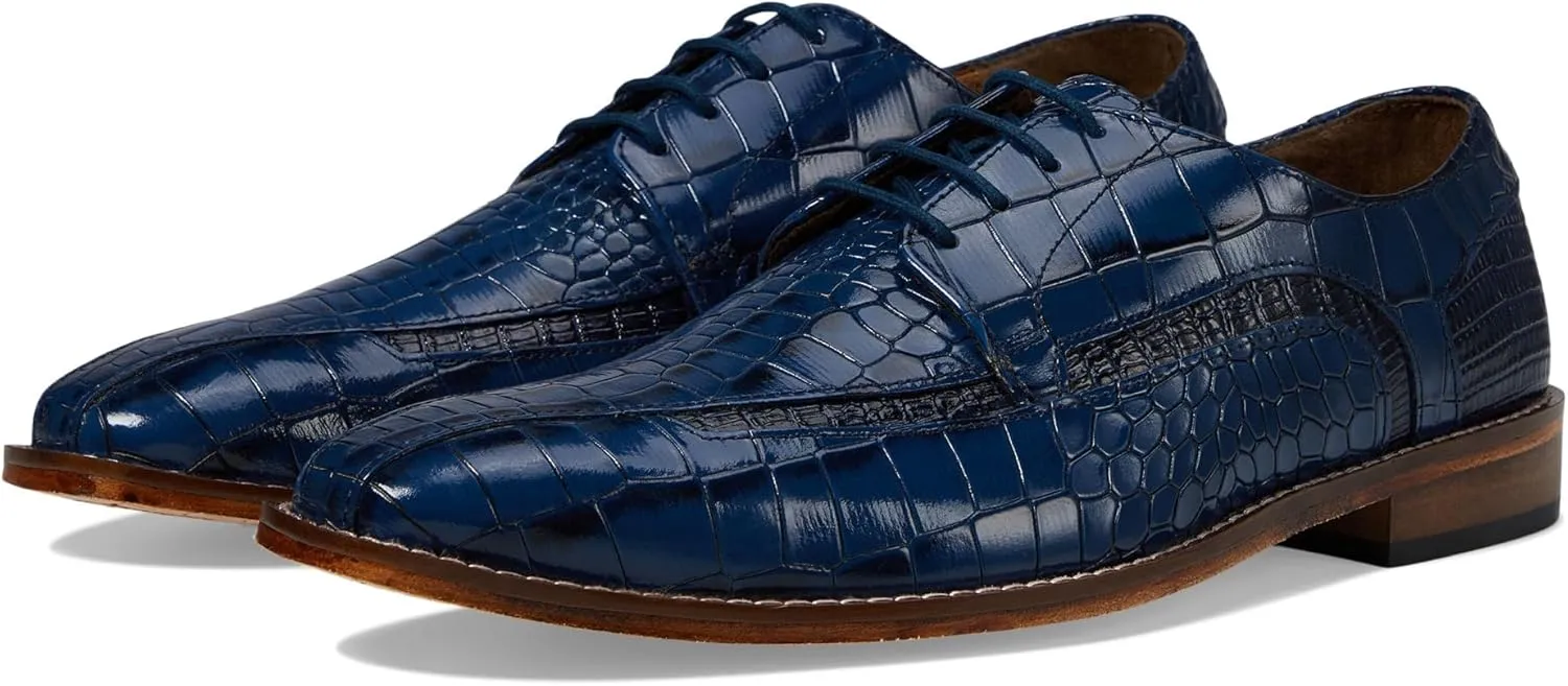 Stacy Adams Men's Gabardo Bike Toe Lace Up Oxford, Blue, 11 Wide