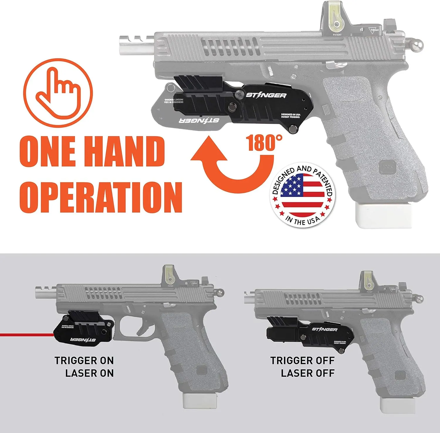 Stinger Tactical Trigger Guard Holster, Concealment System, Minimalist Concealed Carry Gun Holster, Clip & Quick Draw, Flip to Open, IWB Inside The Waistband Conceal Carry