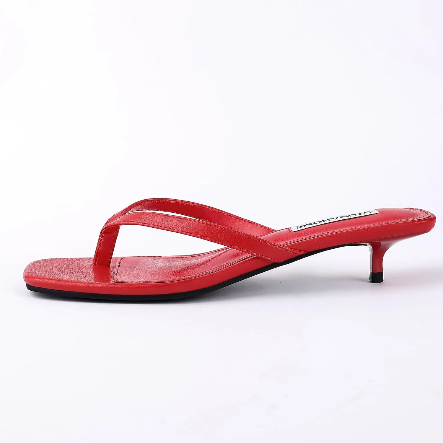 STUNAHOME Womens Kitten Heel Thong Sandals with Memory Foam Cute Flip Flop Heels for Women 1.4 Inches
