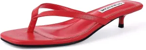 STUNAHOME Womens Kitten Heel Thong Sandals with Memory Foam Cute Flip Flop Heels for Women 1.4 Inches