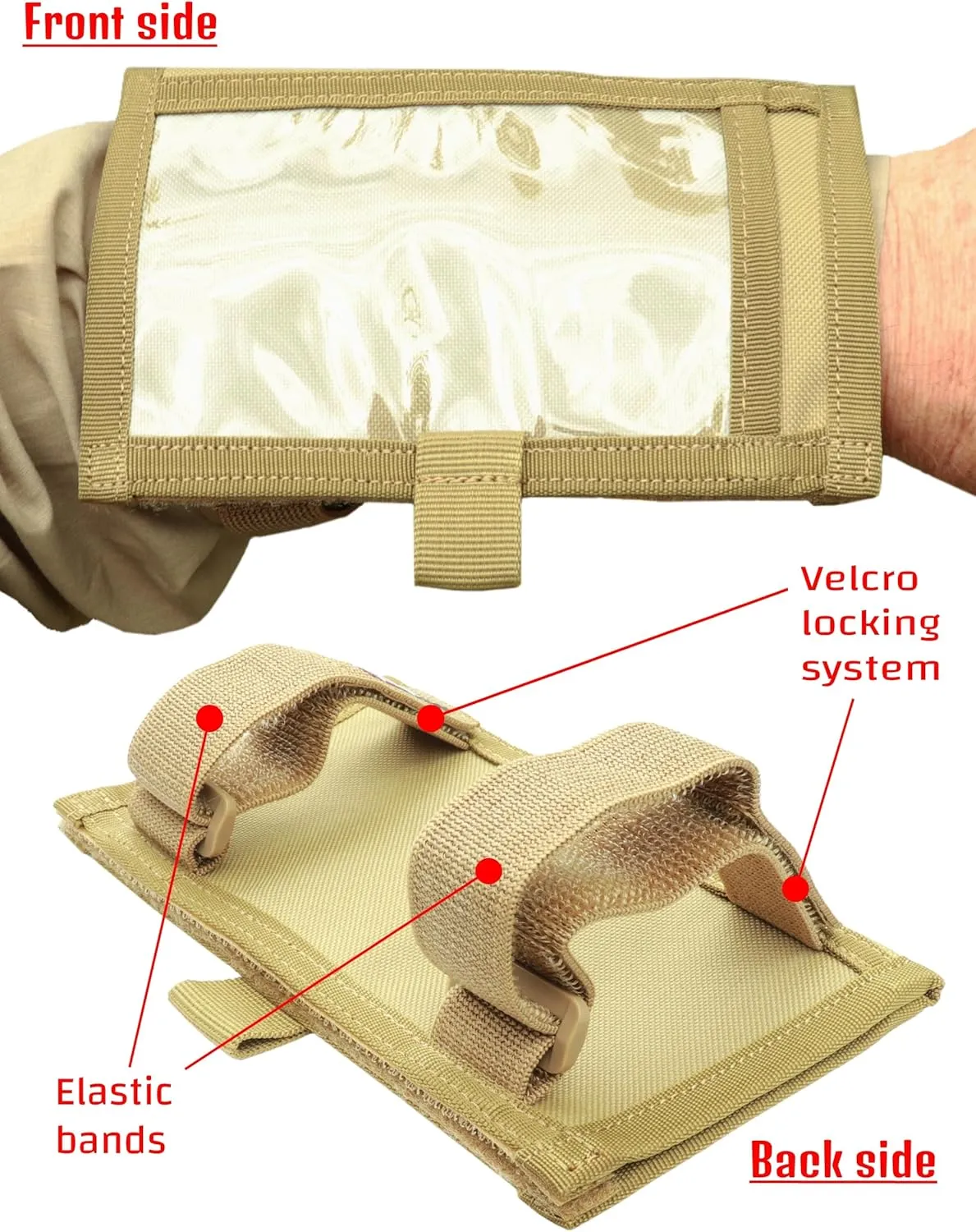 Tactical Wristband Dope Card Holder Sniper Data Book Quarterback Sleeve Wrist Coaches Football Play Wristbands Youth Flag Armband Sports Coach Playbook Adult