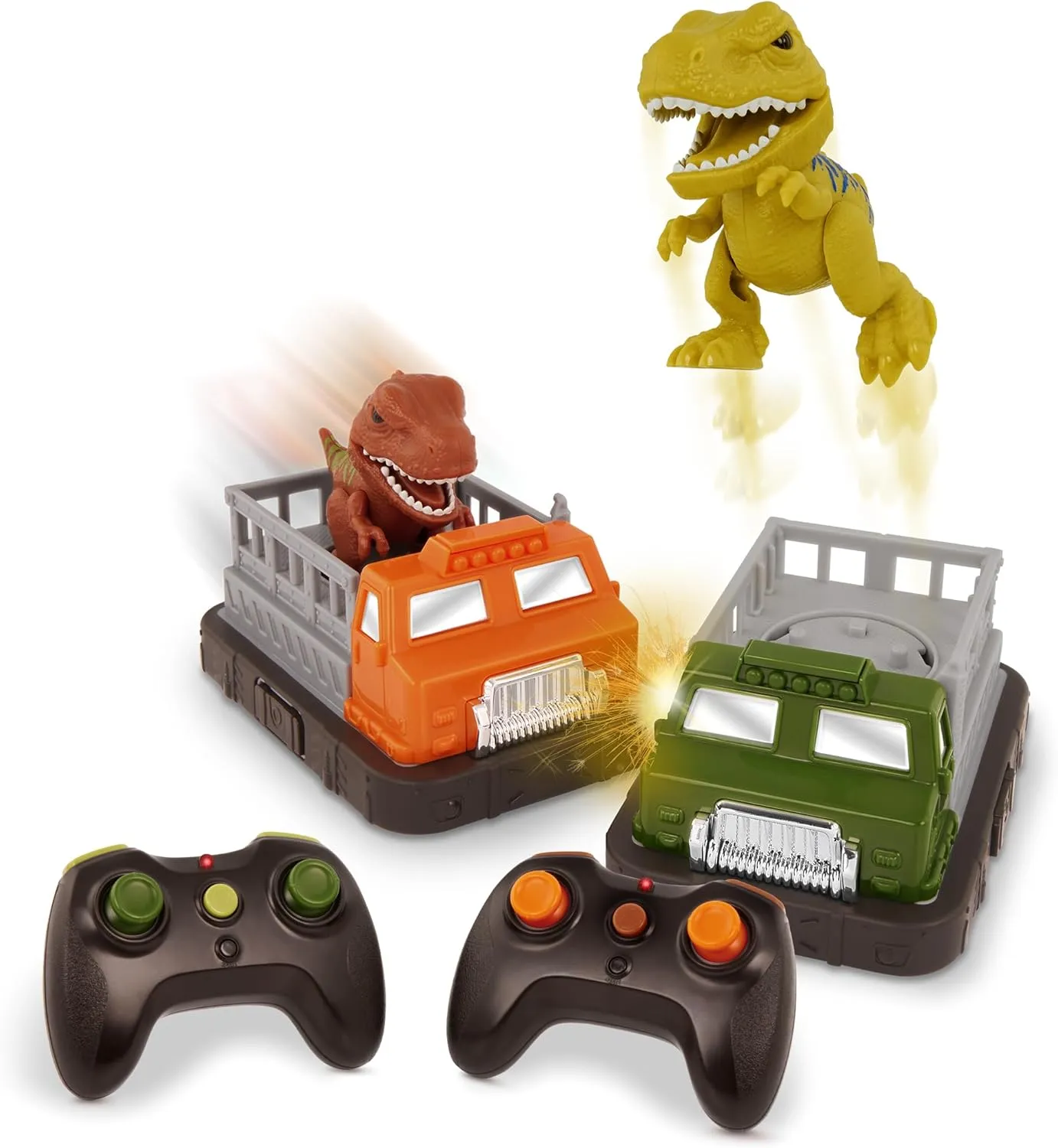Terra by Battat – Remote Control Bumper Cars – Bumper Rivals RC Ejecting Bumper Cars – 2-Player Dinosaur Duel – 1-Player Auto Mode – RC Bumper Cars Set of 2 – Gift Toy for Toddlers&Kids 3 Years  