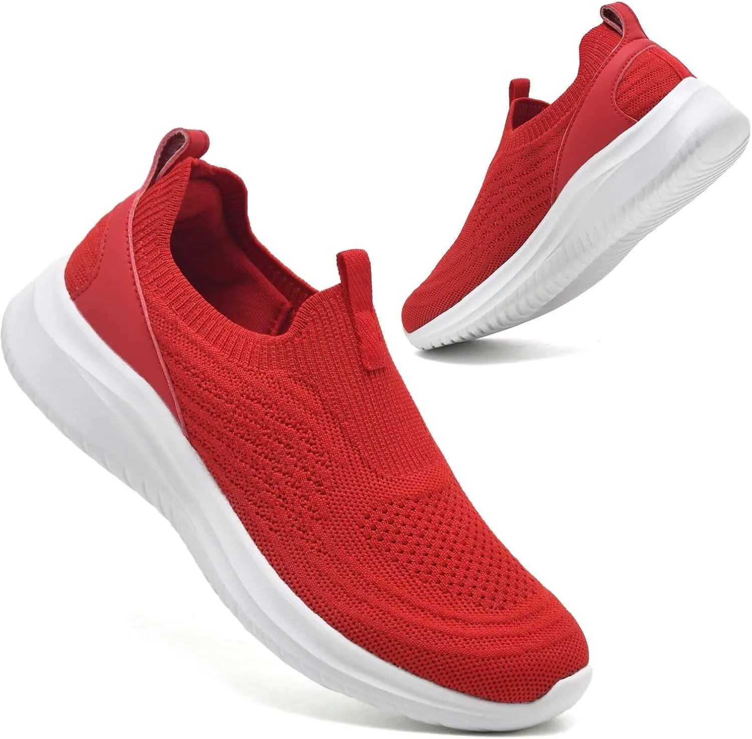 TIOSEBON Women's Walking Tennis Shoes Knit Comfortable Slip on Breathable Mesh Lightweight Sneaker
