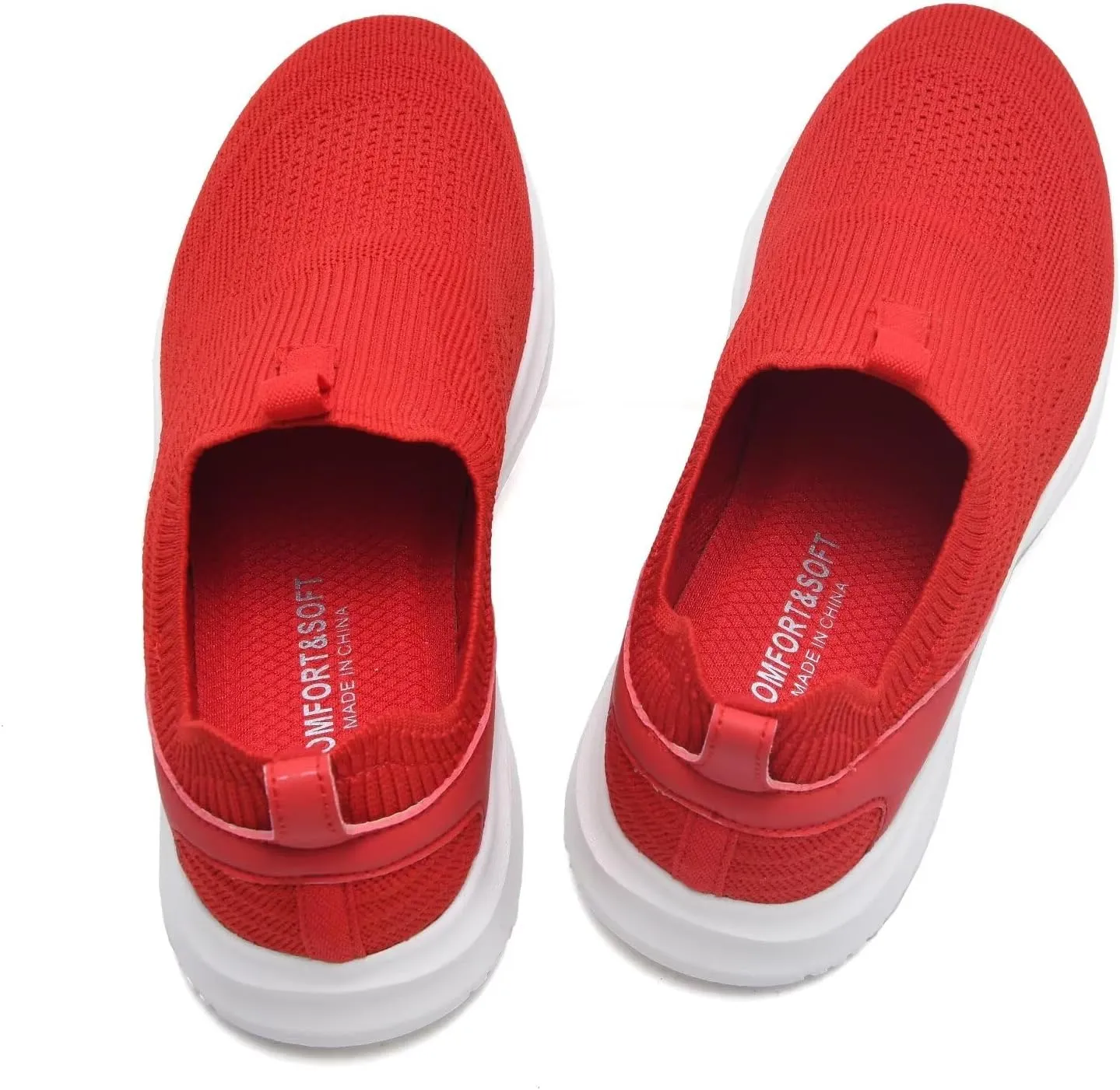 TIOSEBON Women's Walking Tennis Shoes Knit Comfortable Slip on Breathable Mesh Lightweight Sneaker