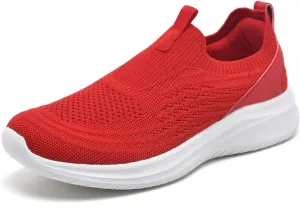 TIOSEBON Women's Walking Tennis Shoes Knit Comfortable Slip on Breathable Mesh Lightweight Sneaker