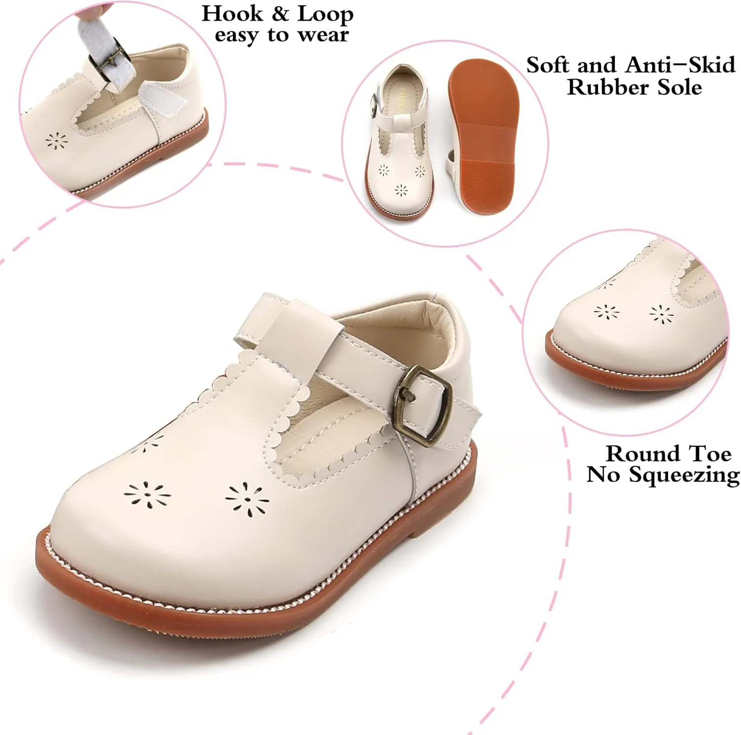 Toddler Girl Mary Jane Dress Shoes-Little Girl School Uniform Shoes for Wedding Party