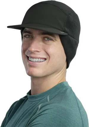 TrailHeads Men’s Winter Hat with Visor - Fleece Beanie for Men - Warm Hats for Men - Black Beanie, Running, Winter Golf