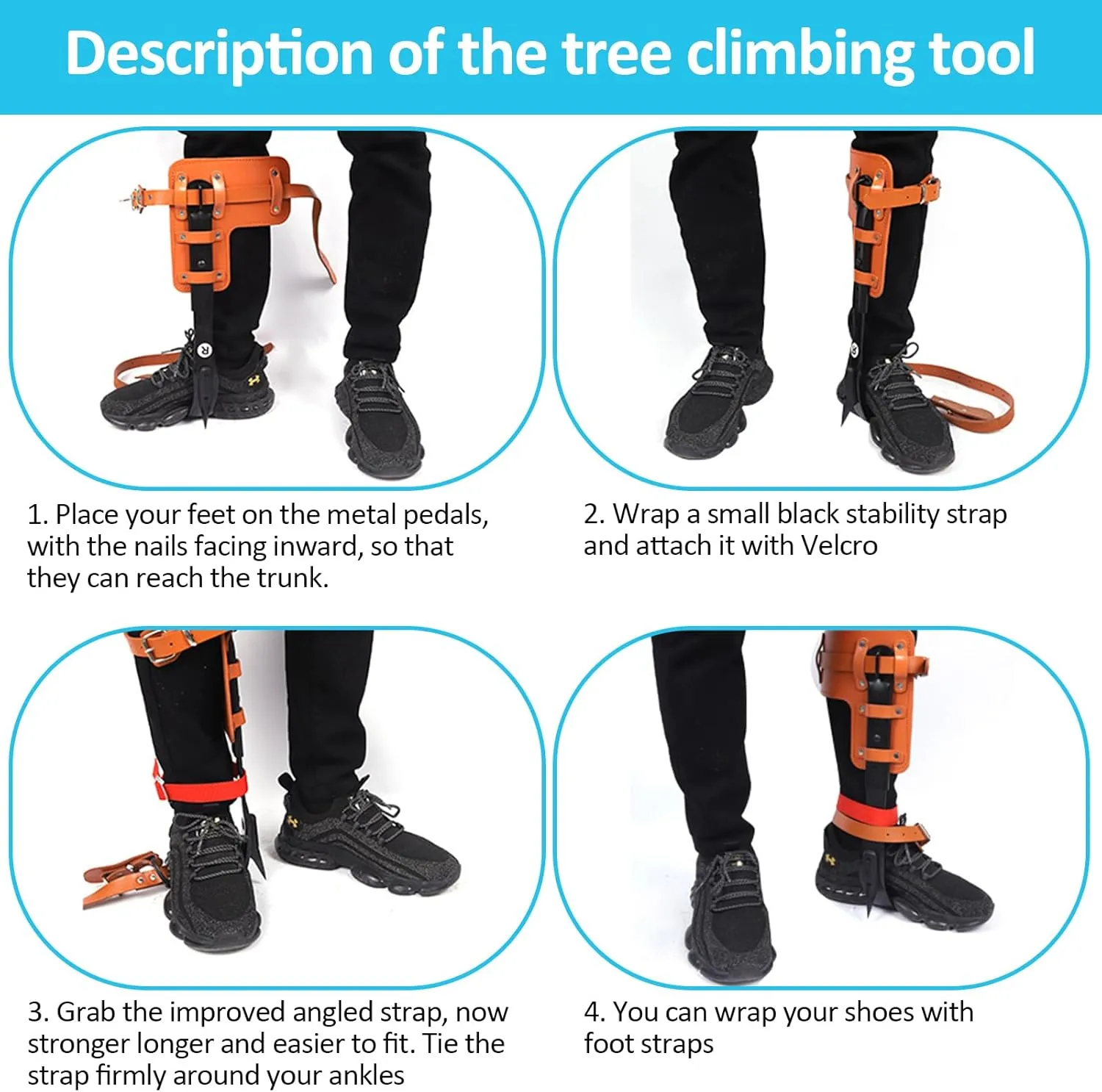 Tree Climbing Spikes,Tree Climbing Gear,Tree Climbing Kit Suitable for Climbing Trees, Picking Fruits,etc