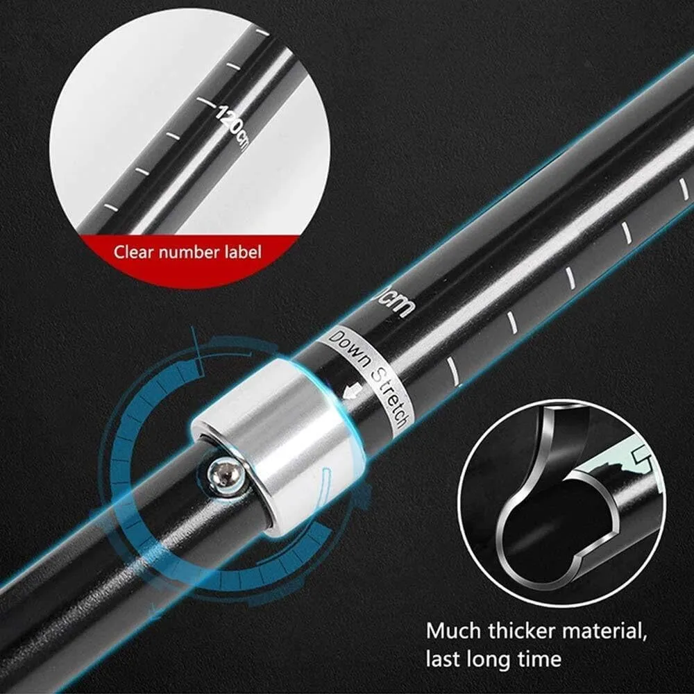 Trekking Poles Collapsible Hiking Poles – 1 Pair Aero-Grade Aluminum Alloy with Quick Lock System, Antishock Technology, Adjustable Length, Ultralight for Hiking, Camping, and Outdoor Adventures