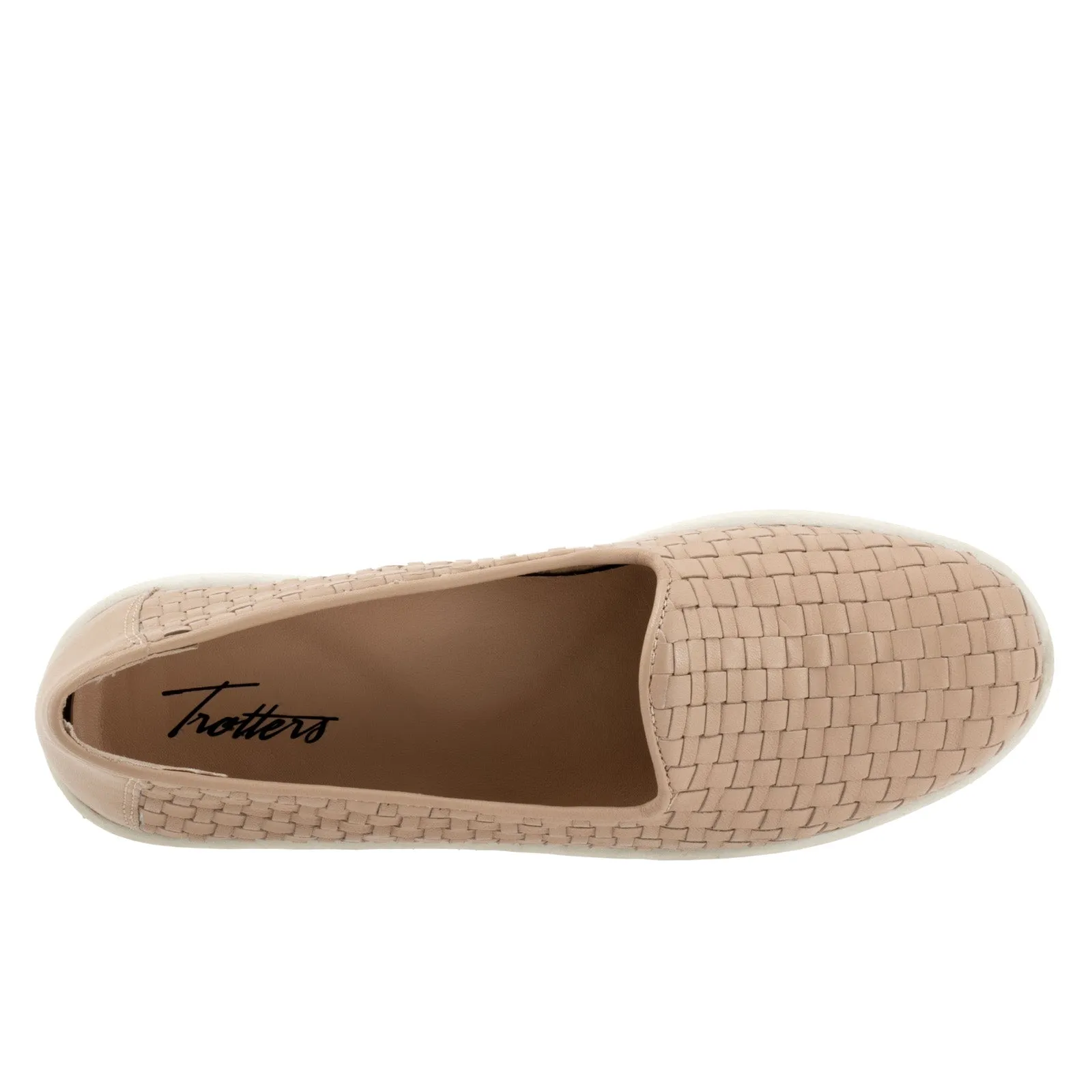Trotters Adelina T2300-130 Womens Beige Narrow Leather Loafer Flats Shoes