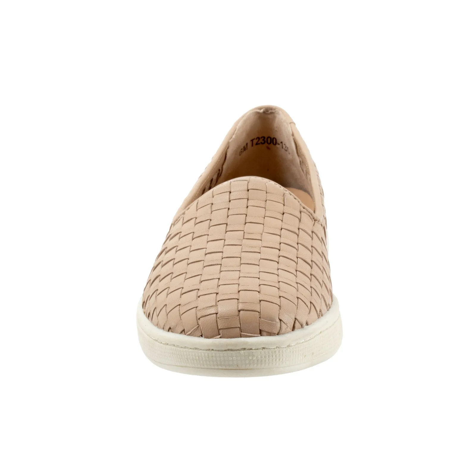 Trotters Adelina T2300-130 Womens Beige Wide Leather Loafer Flats Shoes