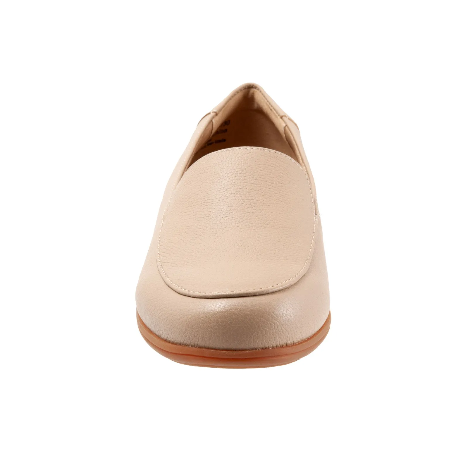 Trotters Deanna T2055-130 Womens Beige Wide Leather Loafer Flats Shoes