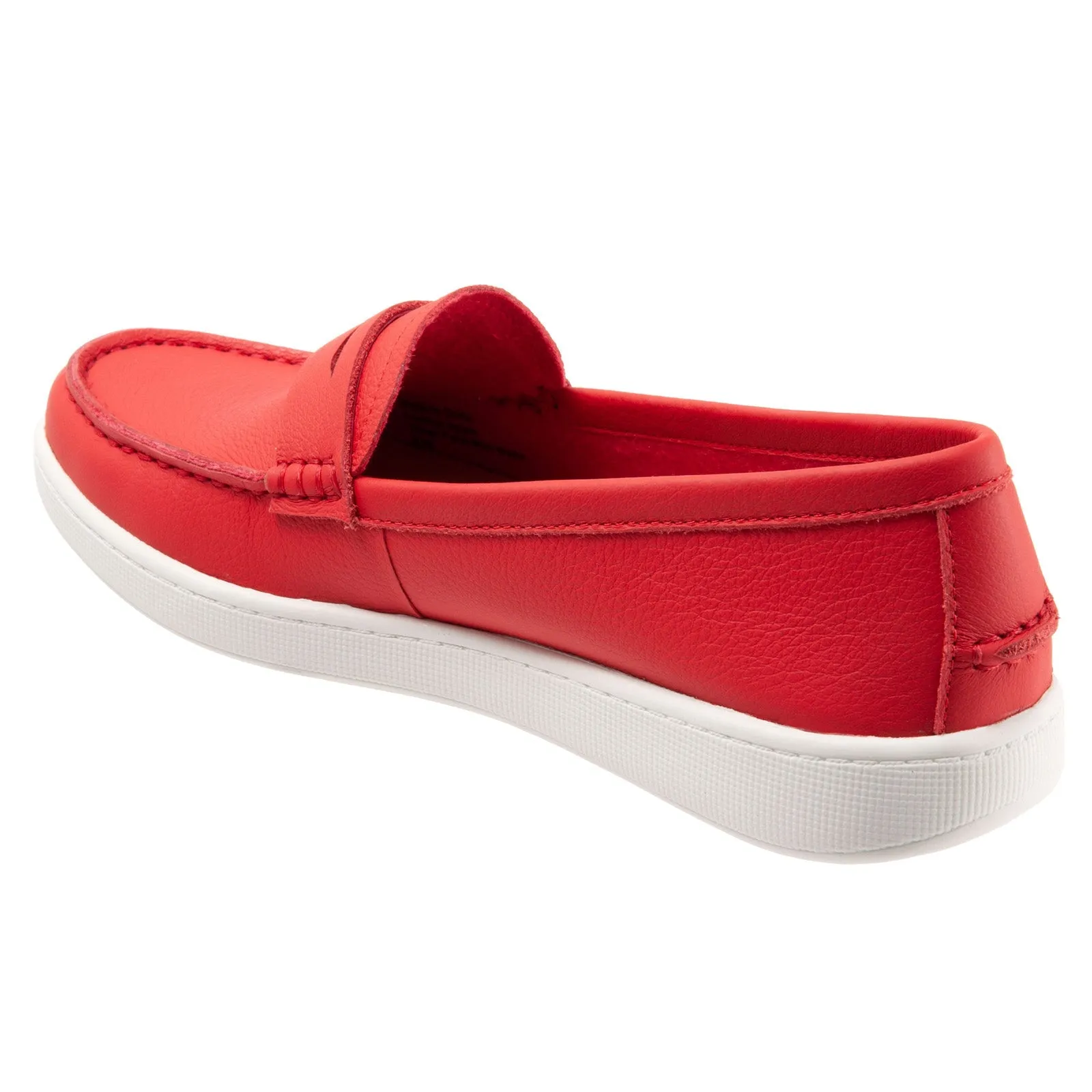 Trotters Dina T2000-600 Womens Red Narrow Leather Loafer Flats Shoes