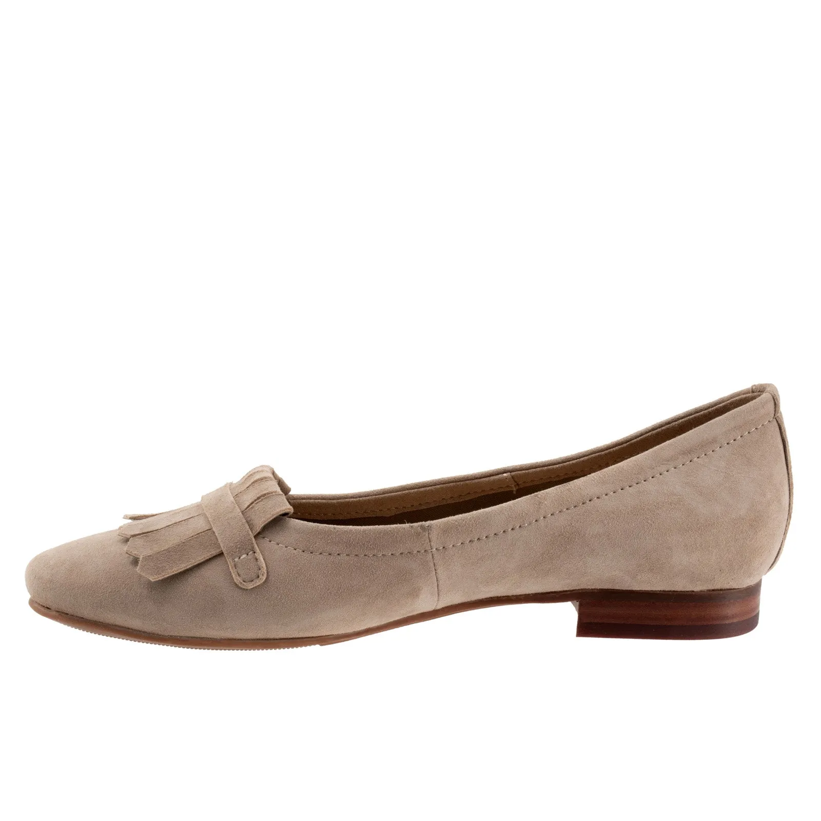Trotters Greyson T2306-088 Womens Gray Wide Suede Loafer Flats Shoes